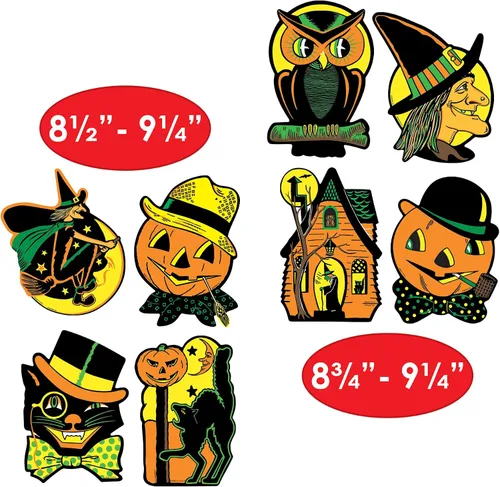 Vista 2 de Beistle Recortes de Halloween 24 piezas, 8.5-9.25 pulgadas, multicolor