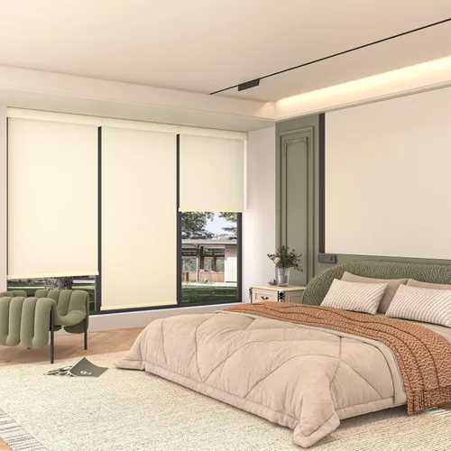 Vista 4 de MYshade Persianas enrollables opacas sin cordón personalizadas, con cubierta de cenefa, oscurecimiento de habitación para el hogar, oficina, baño