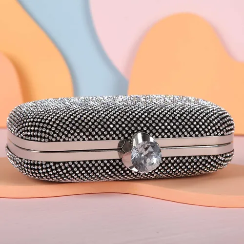 Vista 5 de Fawziya - Bolsas de embrague para mujer, diseño de diamante grande