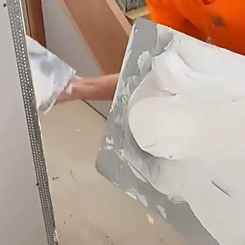 Vista 8 de Halcón de enlucido de aluminio con mango extraíble, soporte para tablero de mortero de yeso de 11.8 pulgadas, herramienta de enlucido para paneles