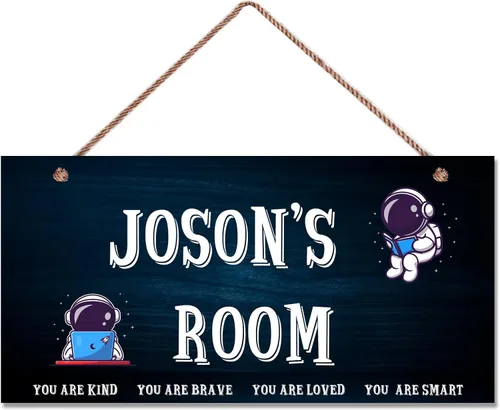 Vista 20 de Letrero de astronauta personalizado con nombre, decoración artística para pared, exquisitos letreros decorativos para habitación de niños, cuarto