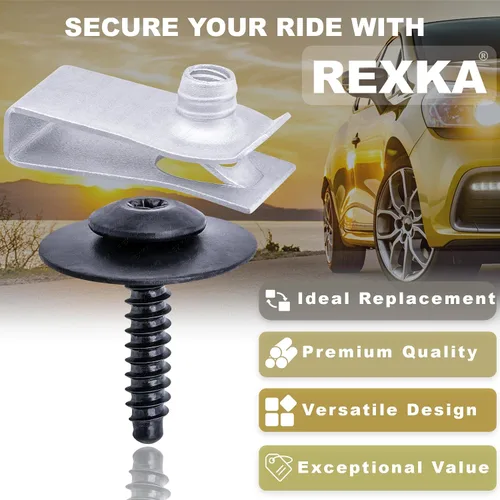 Vista 3 de Rexka 10 juegos de tuercas de tornillo para guardabarros 11548270 compatibles con GM Chevrolet Camaro Colorado Cruze Equinox Impala Malibu Traverse