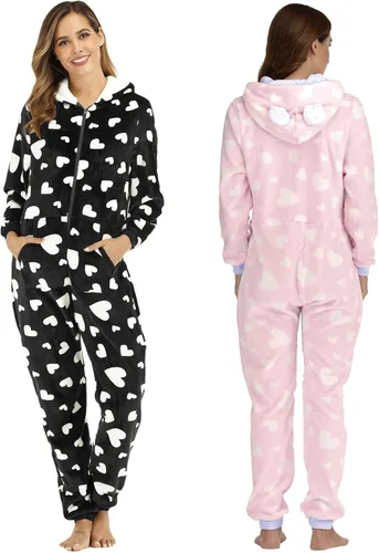 Vista 3 de Traje de punto de cuerpo completo para mujer, overol con botones para Halloween, conjunto de estampado de amor, funcional con solapa abotonada