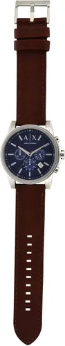 Vista 4 de Armani Exchange - Reloj de vestir con cronógrafo para hombre, con correa de cuero, acero o silicona