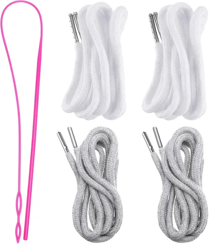 Vista 14 de Jetec Cordones de repuesto con cordón fácil de enhebrar para pantalones deportivos, pantalones cortos, pantalones, chaquetas (beige, azul marino)