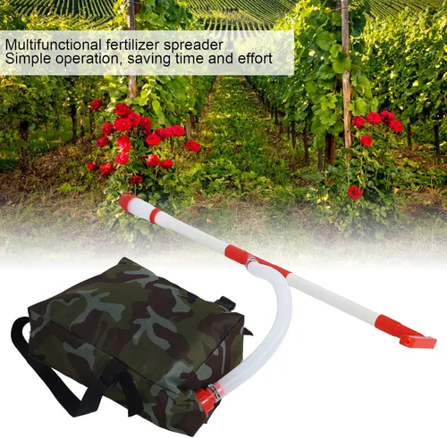 Vista 2 de Qiilu arcidor De Fertilizantes Esparcidor De Fertilizantes De Mano Pp PVC Manual Fertilizante Herramienta De Fertilización Con Bolsa Para Granja
