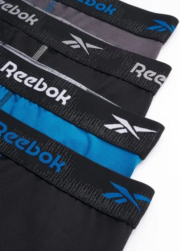 Vista 2 de Reebok Calzoncillos tipo bóxer para hombre, paquete de 4 unidades de ropa interior suave para hombre, calzoncillos deportivos para hombre (S-XL)