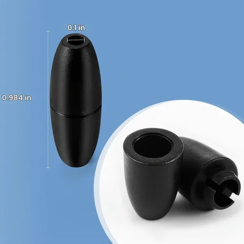 Vista 2 de WILLBOND 100 cierres separables para collares, cierres de pulsera de seguridad de plástico para cordón, conectores de barril de cuentas para Negro