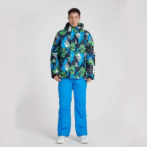 Vista 3 de NA Nuevo traje de esquí para hombre, resistente al viento, impermeable, grueso, chaqueta de snowboard para hombres y pantalones, abrigo y pantalones