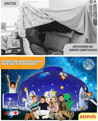 Vista 5 de Tienda de campaña de aire para niños con puerta, carpas para niños pequeños Astrodoma