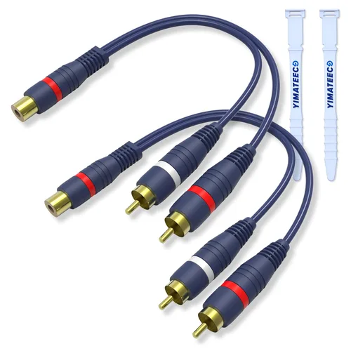 Vista 16 de Cable divisor RCA Y macho a hembra, cable de extensión de audio AV Jack de 0.138 in, conector de cincha chapado en oro de 24 quilates