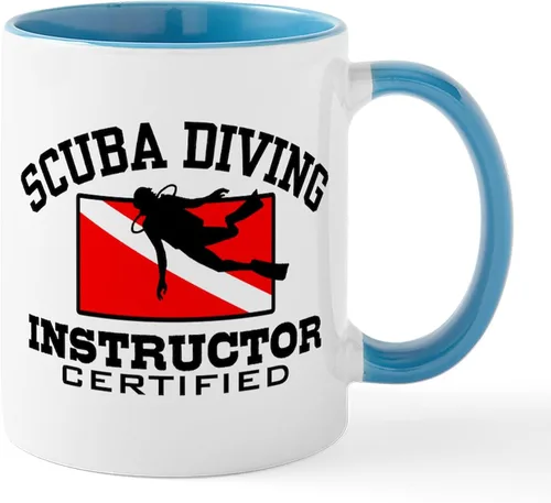 Vista 25 de CafePress Scuba Flag Diver Taza de café de cerámica de 11 oz (11.0 fl oz)