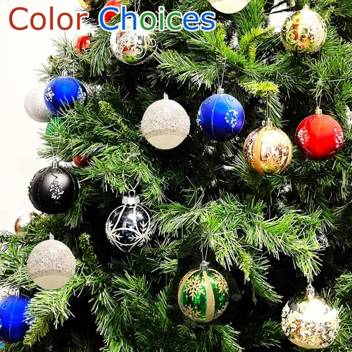 Vista 3 de Allgala - Paquete de 6 bolas para decorar el árbol de Navidad, 3" con lujosa decoración con brillantina (negro)