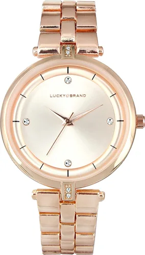Vista 2 de Lucky Brand Relojes para mujer, de acero inoxidable, con cristales acentuados, minimalista, movimiento de cuarzo, pulsera y caja de regalo