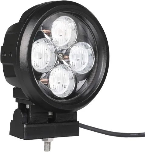 Vista 2 de Lightronic Luces de trabajo LED redondas todoterreno de 4 pulgadas, haz de inundación blanco frío de 6000 K, carcasa de aluminio resistente