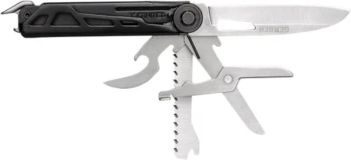 Vista 3 de Gerber Gear Armbar Scout Multiherramienta 7 en 1 - Hoja de borde liso de 2.5 pulgadas, martillo, tijera, sierra, equipo EDC - Onyx