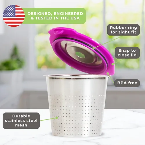 Vista 5 de Café Flow - Cápsulas de café reutilizables de acero inoxidable de Perfect Pod + EZ-Scoop (paquete), compatible con cafeteras Keurig y seleccionadas
