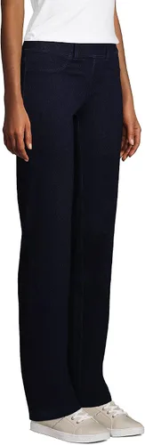 Vista 3 de Lands End Jeans de punto de cintura elástica con estrellas de mar para mujer pierna recta tiro medio