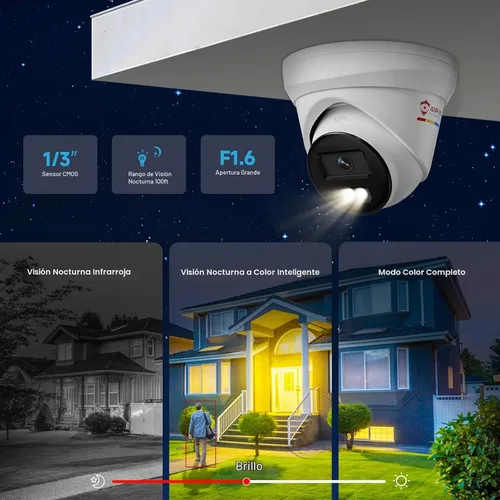 Vista 3 de Anpviz Sistema de cámara de seguridad PoE de 16CH 4K comercial, 16 piezas H.265+ con cable de 8MP cámaras IP al aire libre con micrófono, visión