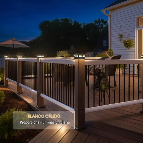 Vista 4 de VOLISUN Luz solar para poste impermeable al aire libre: cambio de color RGB - Luces solares intermitentes de tapa de valla 4 unidades negras