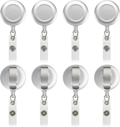 Vista 8 de JANYUN 50 Piezas Clips Retráctiles de Carrete de Insignias Portador para Colgar Tarjeta de Identificación Nombre Llavero (Negro)