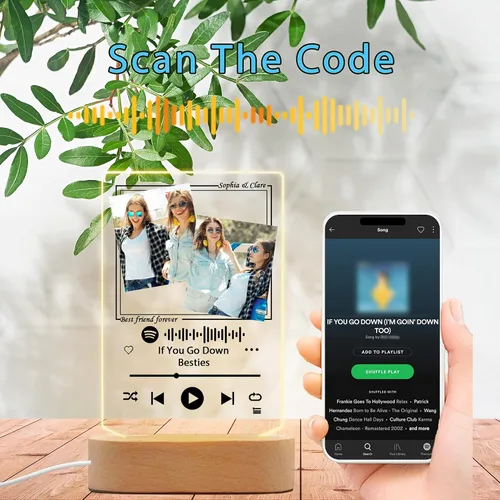 Vista 2 de YESCUSTOM Regalo personalizado para novio novia poema acrílico Cubierta de álbum acrílico Lámpara de luz nocturna transparente personalizada