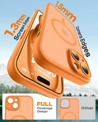 Vista 105 de TOCOL Funda para iPhone 11, compatible con Magsafe, protección completa de cámara, imanes integrados, protección contra caídas, funda translúcida
