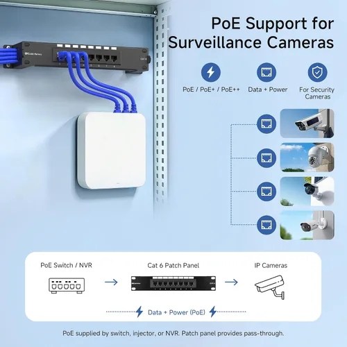 Vista 7 de [Listado UL] Cable Matters Mini panel de conexión de 8 puertos con soporte 89D de montaje, panel de conexión compacto de 10 pulgadas para montaje