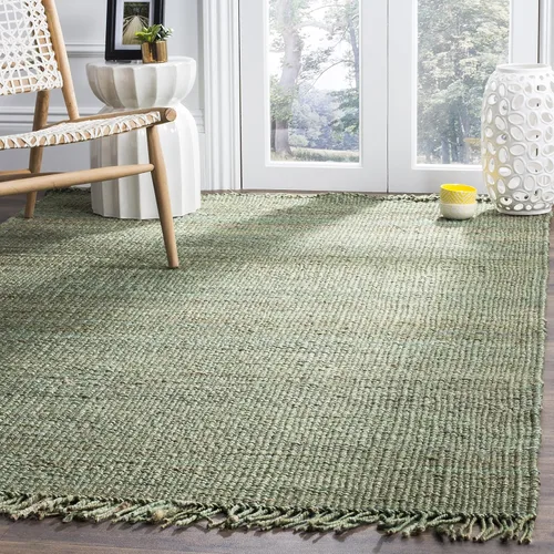 Vista 37 de SAFAVIEH Natural Fiber Collection - Alfombra decorativa de 2 x 3 pies, color verde, hecho a mano con flecos de yute tejido, ideal para zonas de alto