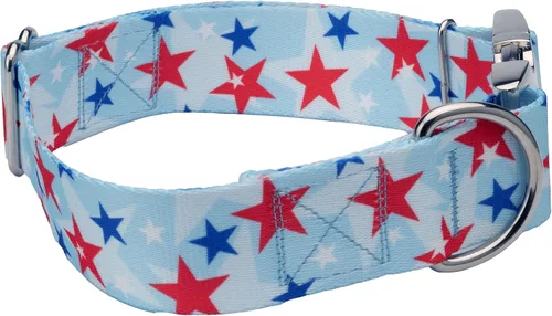 Vista 3 de Country Brook Petz HossFit Jr - Collar ancho de alta calidad para perro, colección Americana con diseños patrióticos (celebración americana, mediano)