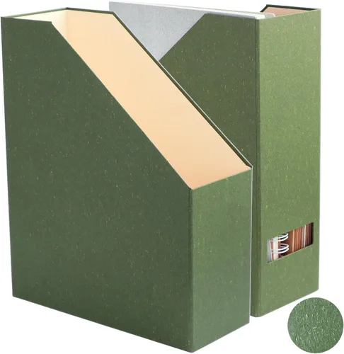 Vista 7 de Soporte para revistas, organizador de archivos y escritorio, organizador de libros de cartón y caja de almacenamiento para documentos, estante