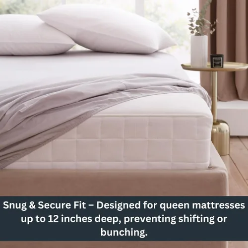 Vista 4 de Protector de colchón impermeable con cremallera – Carcasa de 6 lados, a prueba de chinches y ácaros del polvo, cubierta de 12 pulgadas