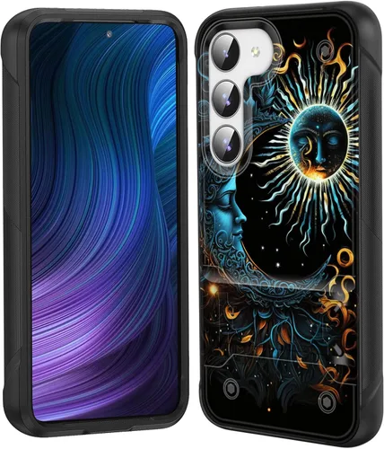 Vista 26 de Funda para Galaxy S24 Plus con soporte, doble capa híbrida de policarbonato duro y silicona suave, resistente a prueba de golpes, funda protectora
