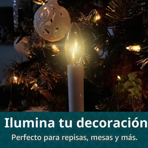 Vista 6 de Holiday Joy Velas de ventana con sensor de atardecer a amanecer con cable