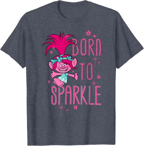 Vista 82 de DreamWorks Trolls Camiseta Born to Sparkle Negro