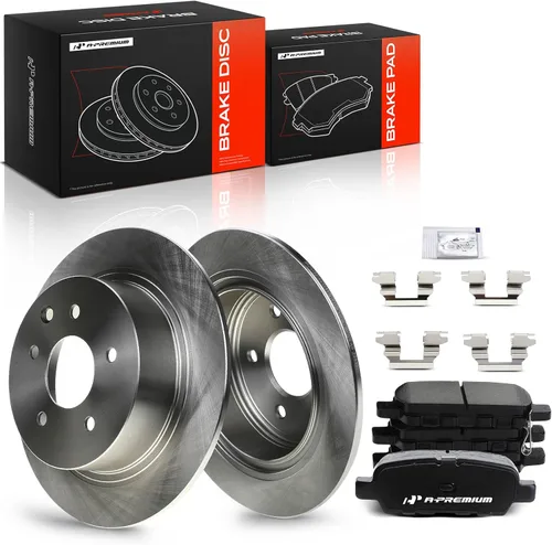 Vista 12 de A-Premium 296mm (11.65 pulgadas) Kit de Rotores de Freno de Disco Ventilados Delanteros + Pastillas Cerámicas Compatibles con Modelos Selectos