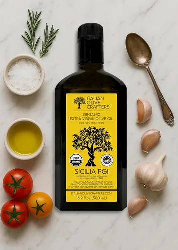 Vista 8 de Italian Olive Crafters, Aceite de oliva virgen extra orgánico rico en polifenoles, 16.9 fl oz - Botella de vidrio prensado en frío de aceite