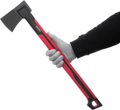 Vista 11 de INTERTOOL Hacha larga para acampar con hacha para cortar madera y leñar, herramienta de hacha de 18 pulgadas para dividir leña y supervivencia al
