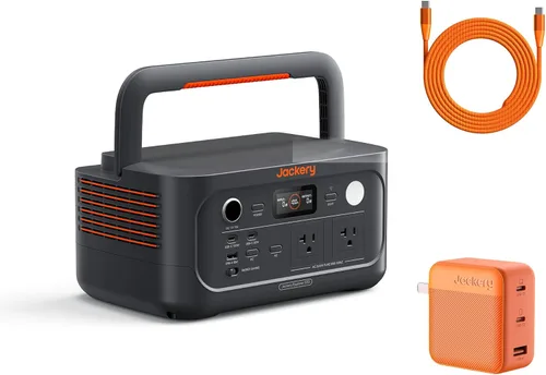 Vista 10 de Jackery Explorer 500 v2 Estación de Energía Portátil, Batería LiFePO4 de 512Wh, 500W AC/1000W Pico, Generador Solar para Acampada, Exteriores