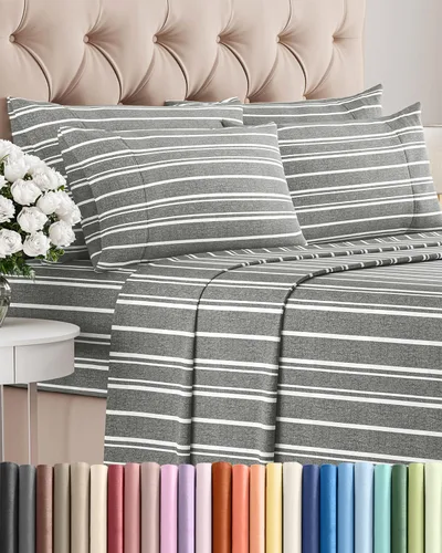 Vista 13 de Juego de sábanas Twin de 4 piezas - Cómodo, transpirable y refrescante - Juego de ropa de cama de lujo de hotel ultrasuave con bolsillos profundos