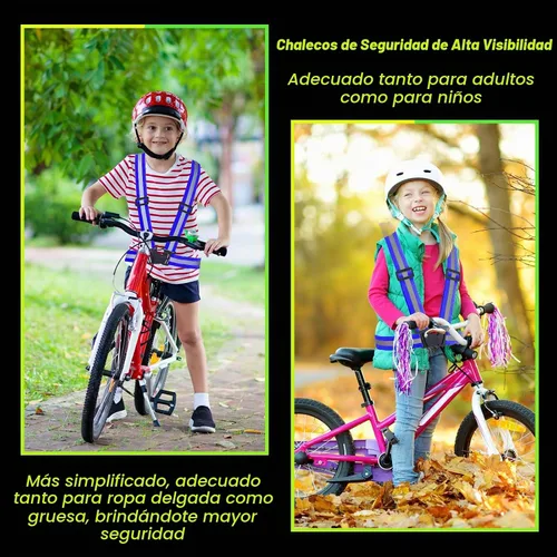 Vista 5 de Hercicy 20 piezas de chaleco reflectante de alta visibilidad, chalecos de seguridad, correas ajustables para correr, reflector ligero para Azul