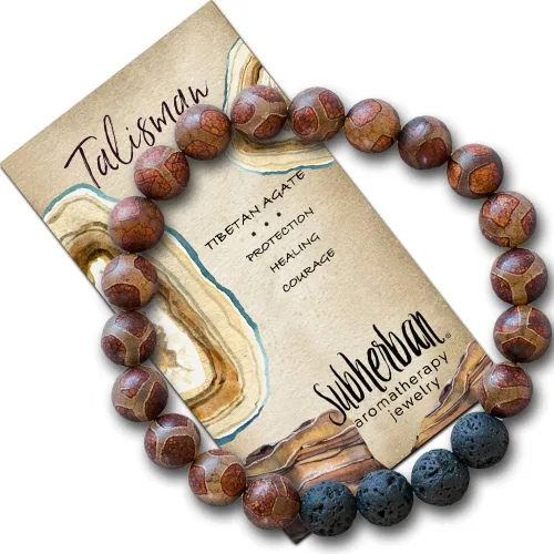 Vista 8 de Subherban Lava Rock Bracelet Essential Oil Bracelet - Handmade in the USA - Lava Stone Bracelet for Men - Oil Diffuser Lava Rock - Aromatherapy Oil