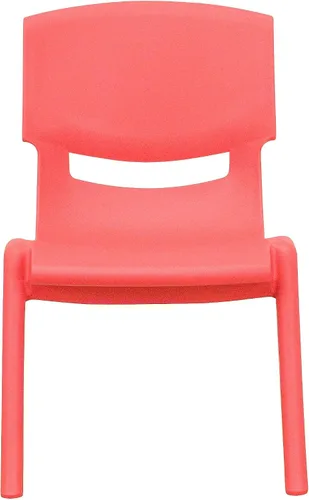 Vista 83 de Flash Furniture - Silla escolar apilable de plástico azul con altura de asiento de 10 1/2 pulgadas Construcción duradera, uso comercial