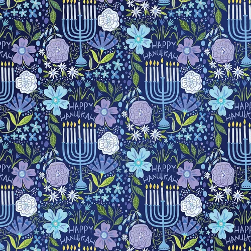 Vista 9 de Jillson Roberts Papel de regalo Hanukkah, rayas azules y plateadas, 6 rollos jumbo de 10 pies x 30 pulgadas