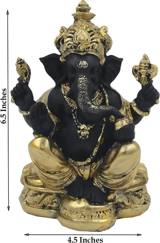 Vista 5 de DharmaObjects Ganesh Ganesha - Estatua de Ganesha (6.5 in), color dorado
