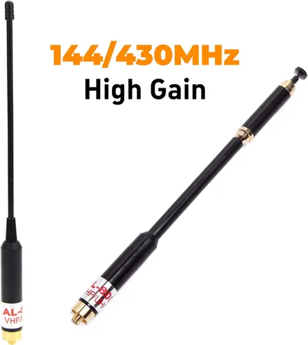 Vista 4 de AL-800 SMA-Antena de conector hembra Antena súper telescópica de alta ganancia VHF/UHF 144/430MHz para Kenwood TYT HYT Wouxun BAOFENG UV-5R UV-82 etc