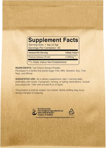 Vista 2 de Pure Original Ingredients Extracto de cereza ácida (4 onzas) sin OMG, vegano, sin rellenos ni aditivos, suplemento de hierbas