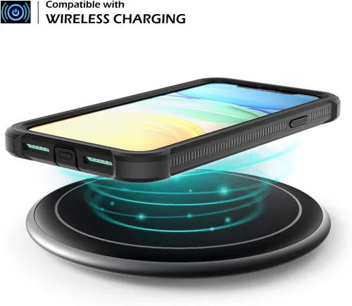 Vista 6 de Dexnor Funda para iPhone 11 con protector de pantalla, transparente, resistente 360, protección de cuerpo completo, a prueba de golpes, parte