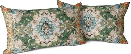 Vista 27 de Snycler Fundas de Almohada Decorativas Bohemias 16x16 pulgadas Juego de 2 Patrón de Alfombra Bohemia de Doble Cara Algodón Suave Funda de Cojín