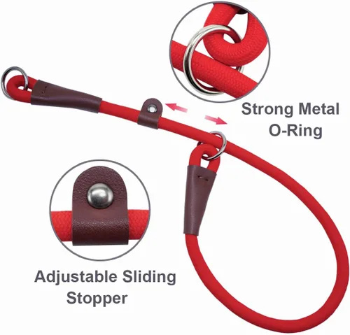 Vista 27 de MayPaw Collar ajustable de cuerda de nailon para entrenamiento de perros, collares de perro Martingala redondos sin tirones para perros pequeños